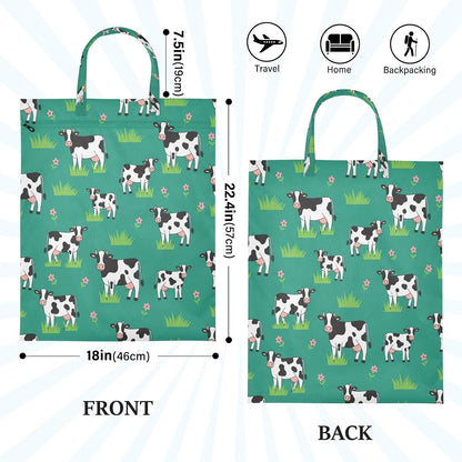 Cows Flowers Waterproof Travel Laundry Bag Easy Care 2 Pack
