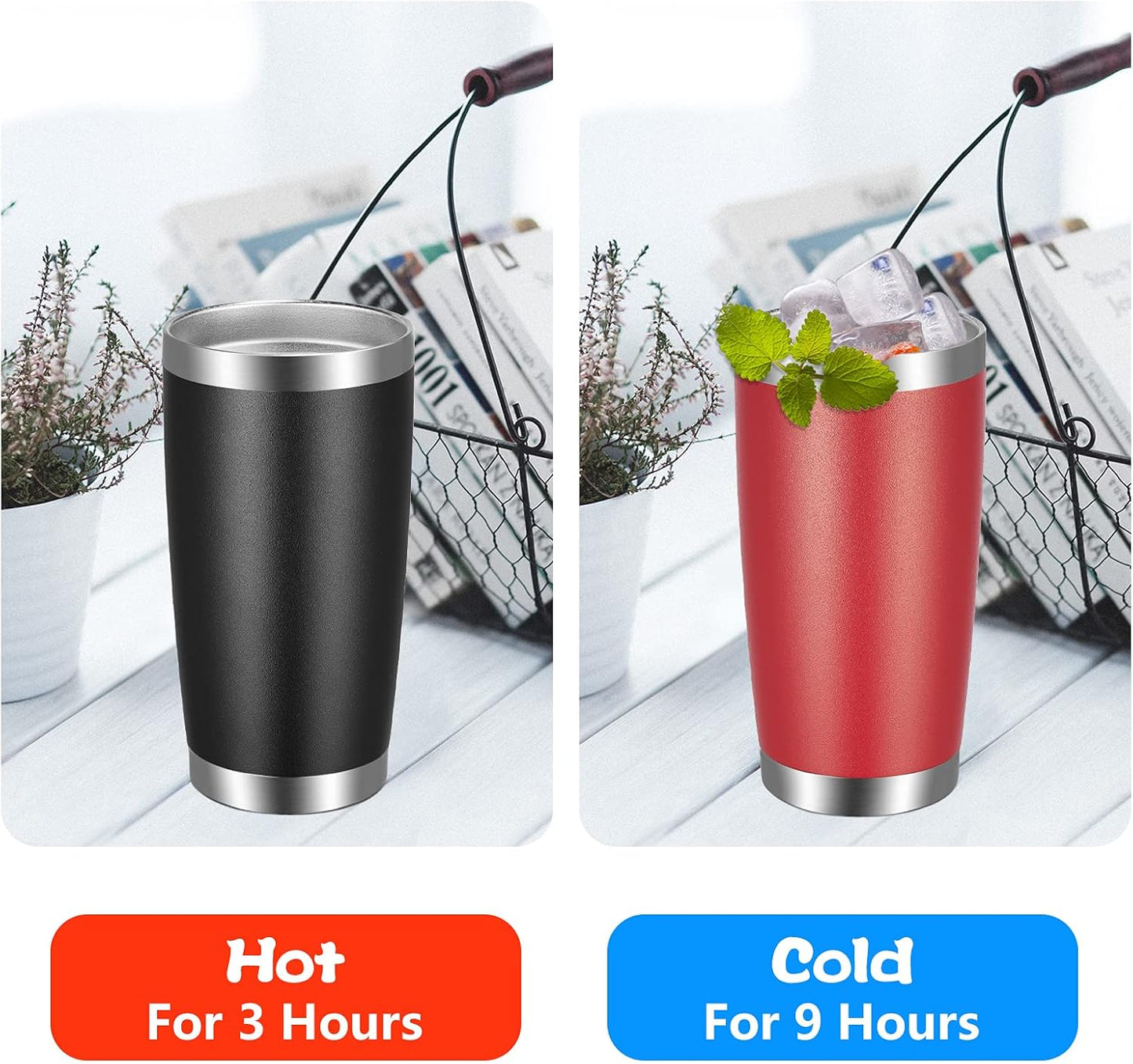 20oz Tumbler with Lid and Straw Stainless Steel Tumbler Cup Vacuum Insulated Double Wall Travel Coffee Mug Powder Coated Coffee Cup, Orange, 1 Pack