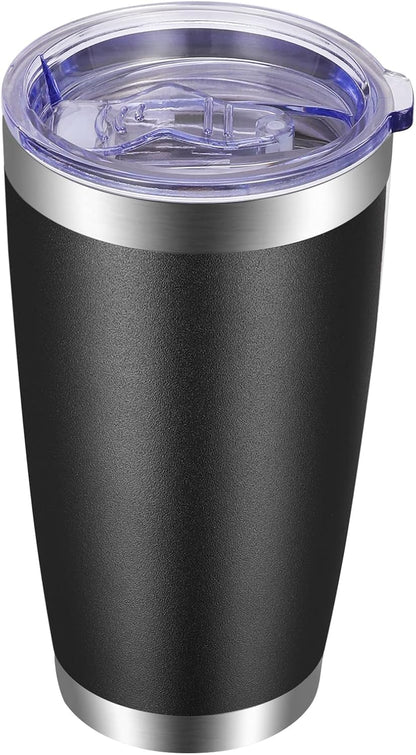 20oz Tumbler with Lid and Straw Stainless Steel Tumbler Cup Vacuum Insulated Double Wall Travel Coffee Mug Powder Coated Coffee Cup, Orange, 1 Pack