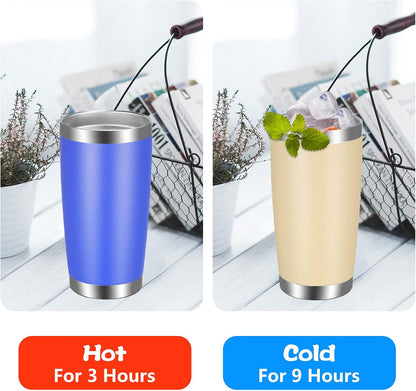 20oz Tumbler with Lid and Straw Stainless Steel Tumbler Cup Vacuum Insulated Double Wall Travel Coffee Mug Powder Coated Coffee Cup, Orange, 1 Pack