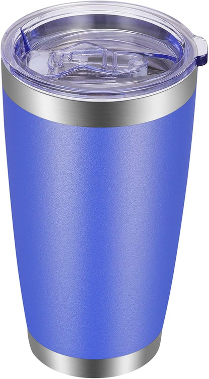 20oz Tumbler with Lid and Straw Stainless Steel Tumbler Cup Vacuum Insulated Double Wall Travel Coffee Mug Powder Coated Coffee Cup, Orange, 1 Pack