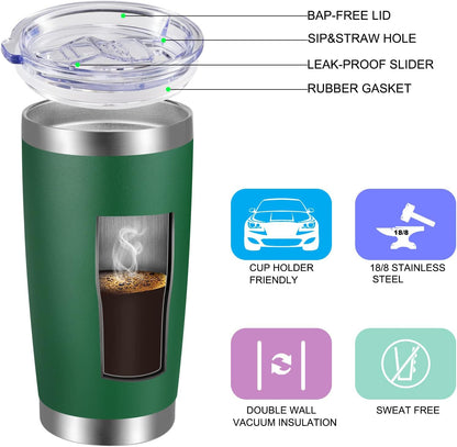 20oz Tumbler with Lid and Straw Stainless Steel Tumbler Cup Vacuum Insulated Double Wall Travel Coffee Mug Powder Coated Coffee Cup, Orange, 1 Pack