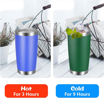 20oz Tumbler with Lid and Straw Stainless Steel Tumbler Cup Vacuum Insulated Double Wall Travel Coffee Mug Powder Coated Coffee Cup, Orange, 1 Pack