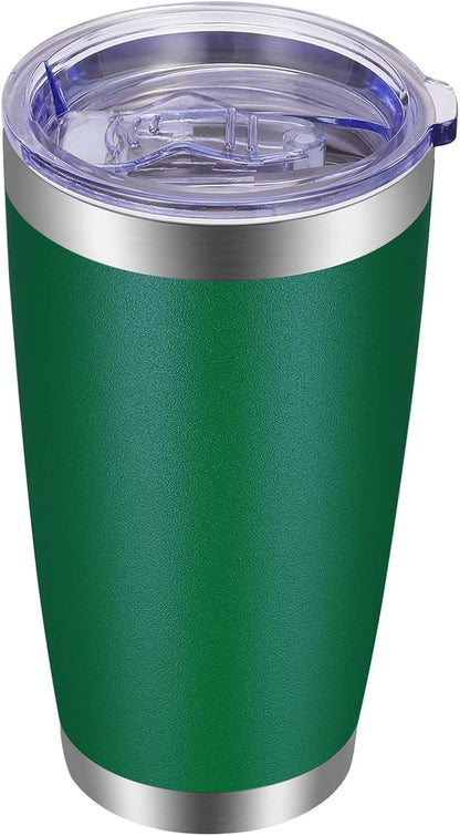 20oz Tumbler with Lid and Straw Stainless Steel Tumbler Cup Vacuum Insulated Double Wall Travel Coffee Mug Powder Coated Coffee Cup, Orange, 1 Pack
