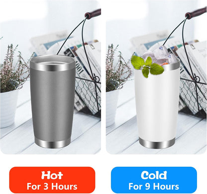 20oz Tumbler with Lid and Straw Stainless Steel Tumbler Cup Vacuum Insulated Double Wall Travel Coffee Mug Powder Coated Coffee Cup, Orange, 1 Pack