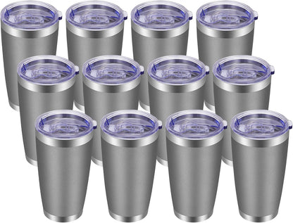 20oz Tumbler with Lid and Straw Stainless Steel Tumbler Cup Vacuum Insulated Double Wall Travel Coffee Mug Powder Coated Coffee Cup, Orange, 1 Pack