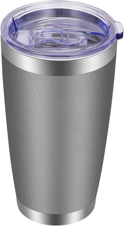 20oz Tumbler with Lid and Straw Stainless Steel Tumbler Cup Vacuum Insulated Double Wall Travel Coffee Mug Powder Coated Coffee Cup, Orange, 1 Pack