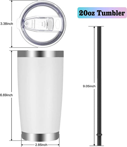 20oz Tumbler with Lid and Straw Stainless Steel Tumbler Cup Vacuum Insulated Double Wall Travel Coffee Mug Powder Coated Coffee Cup, Orange, 1 Pack