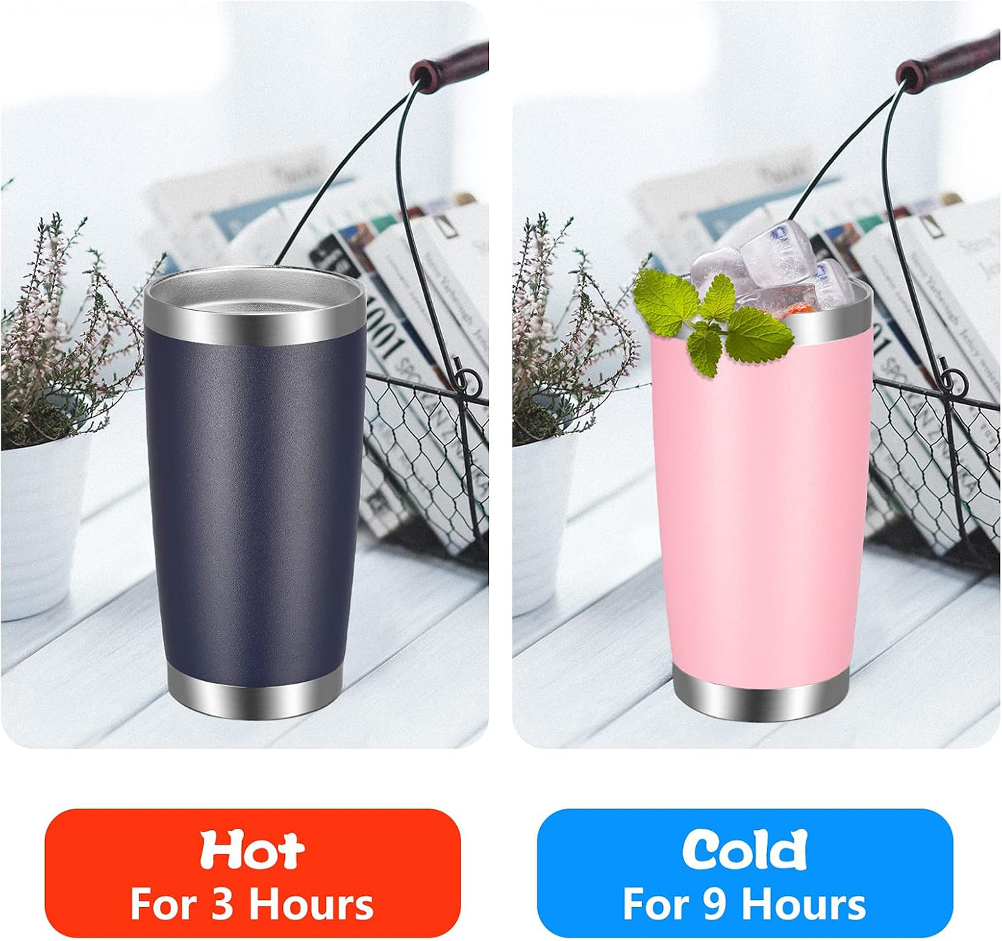 20oz Tumbler with Lid and Straw Stainless Steel Tumbler Cup Vacuum Insulated Double Wall Travel Coffee Mug Powder Coated Coffee Cup, Orange, 1 Pack