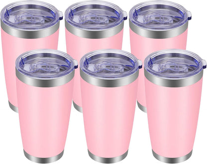 20oz Tumbler with Lid and Straw Stainless Steel Tumbler Cup Vacuum Insulated Double Wall Travel Coffee Mug Powder Coated Coffee Cup, Orange, 1 Pack