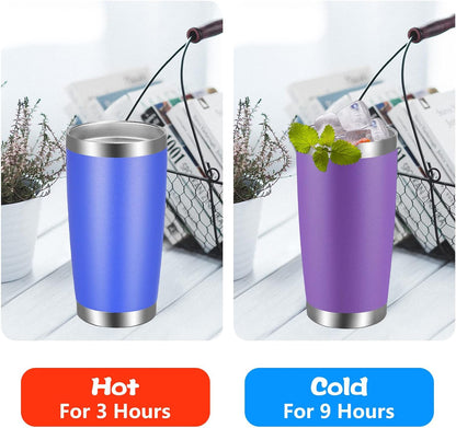 20oz Tumbler with Lid and Straw Stainless Steel Tumbler Cup Vacuum Insulated Double Wall Travel Coffee Mug Powder Coated Coffee Cup, Orange, 1 Pack