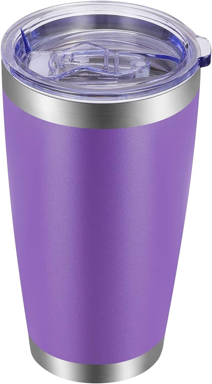 20oz Tumbler with Lid and Straw Stainless Steel Tumbler Cup Vacuum Insulated Double Wall Travel Coffee Mug Powder Coated Coffee Cup, Orange, 1 Pack