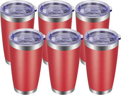 20oz Tumbler with Lid and Straw Stainless Steel Tumbler Cup Vacuum Insulated Double Wall Travel Coffee Mug Powder Coated Coffee Cup, Orange, 1 Pack