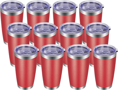 20oz Tumbler with Lid and Straw Stainless Steel Tumbler Cup Vacuum Insulated Double Wall Travel Coffee Mug Powder Coated Coffee Cup, Orange, 1 Pack