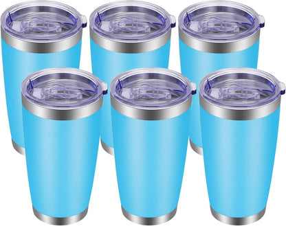 20oz Tumbler with Lid and Straw Stainless Steel Tumbler Cup Vacuum Insulated Double Wall Travel Coffee Mug Powder Coated Coffee Cup, Orange, 1 Pack