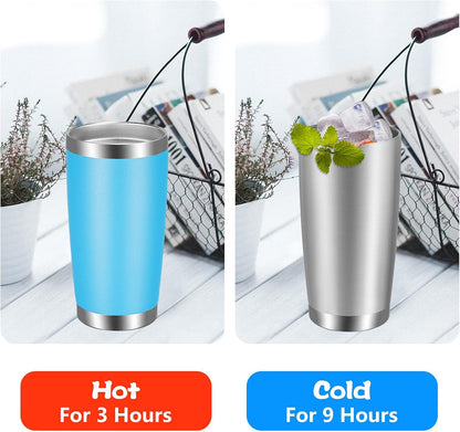 20oz Tumbler with Lid and Straw Stainless Steel Tumbler Cup Vacuum Insulated Double Wall Travel Coffee Mug Powder Coated Coffee Cup, Orange, 1 Pack