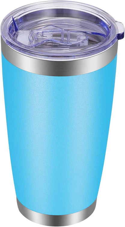 20oz Tumbler with Lid and Straw Stainless Steel Tumbler Cup Vacuum Insulated Double Wall Travel Coffee Mug Powder Coated Coffee Cup, Orange, 1 Pack