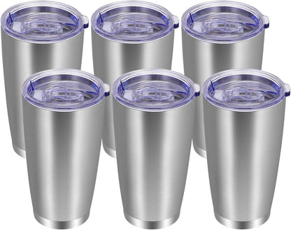 20oz Tumbler with Lid and Straw Stainless Steel Tumbler Cup Vacuum Insulated Double Wall Travel Coffee Mug Powder Coated Coffee Cup, Orange, 1 Pack