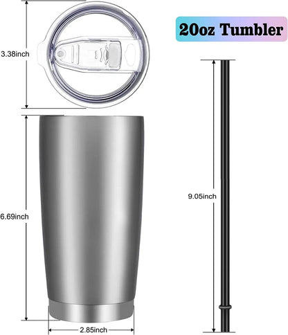 20oz Tumbler with Lid and Straw Stainless Steel Tumbler Cup Vacuum Insulated Double Wall Travel Coffee Mug Powder Coated Coffee Cup, Orange, 1 Pack