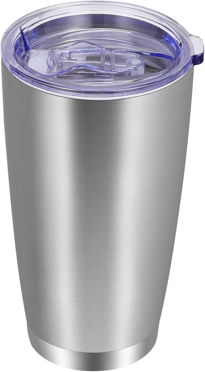 20oz Tumbler with Lid and Straw Stainless Steel Tumbler Cup Vacuum Insulated Double Wall Travel Coffee Mug Powder Coated Coffee Cup, Orange, 1 Pack