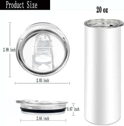 20 oz Skinny Tumbler Replacement Lids, Clear, 5 Pack | Plastic, Splash Resistant, Spill Proof, For Skinny Straight Cooler Cup