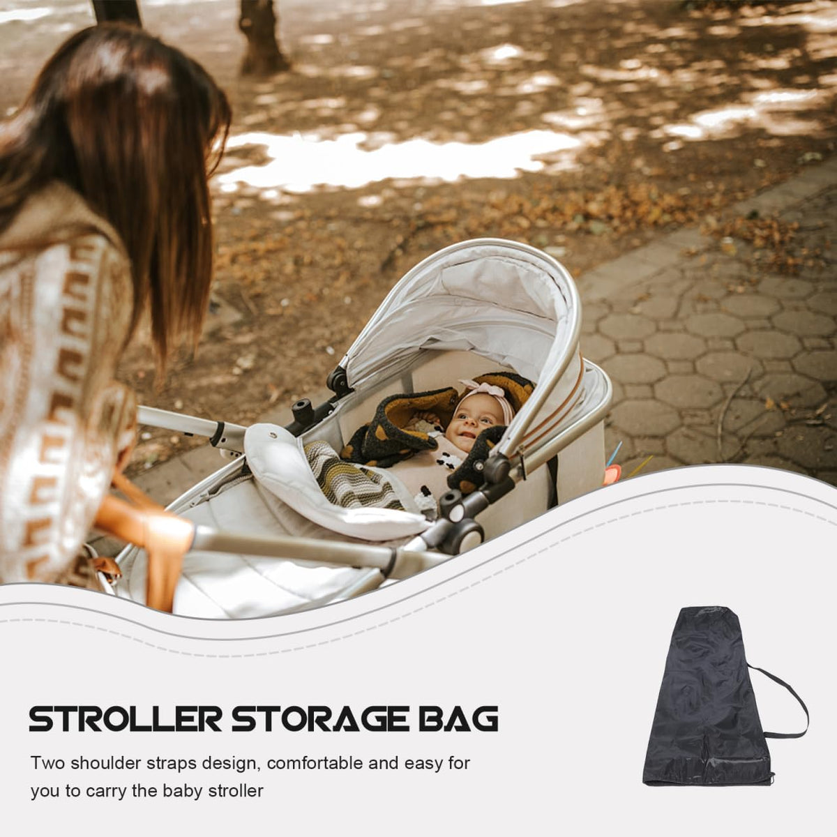 Stroller Storage Bag for Airplane Travel 47.24In Water-Resistant Heavy-Duty Gate Check Cover with Lockable Drawstring and Dual Shoulder Straps Compatible with Most Baby Strollers