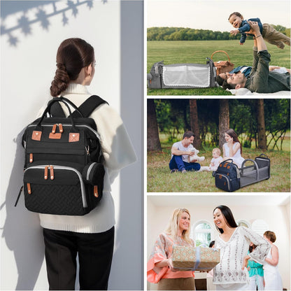 Diaper Bag Backpack with Changing Station, Waterproof for Travel, RGB