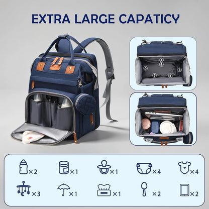 Diaper Bag Backpack with Changing Station, Waterproof for Travel, RGB