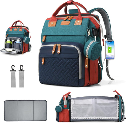 Diaper Bag Backpack with Changing Station, Waterproof for Travel, RGB