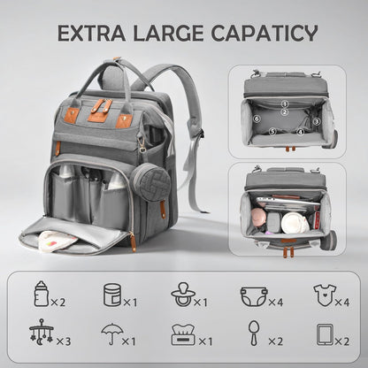 Diaper Bag Backpack with Changing Station, Waterproof for Travel, RGB