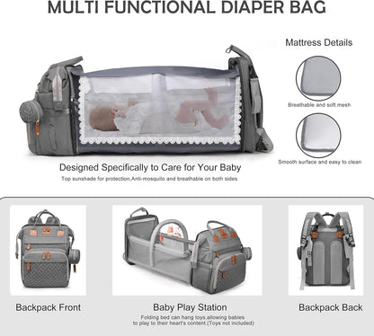 Diaper Bag Backpack with Changing Station, Waterproof for Travel, RGB