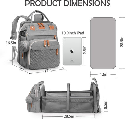 Diaper Bag Backpack with Changing Station, Waterproof for Travel, RGB