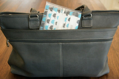Butipods Reusable Travel Wipes Case, Black Ovals & Rings, Set of 2