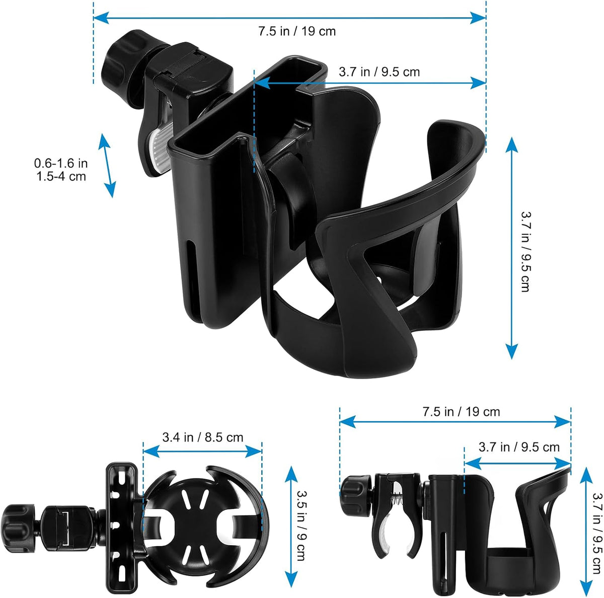 Walker Cup Holder with Phone Holder, Wheelchair Cup Holder, Cup Phone Holder for Walker, Wheelchair, Rollator, Mobility Scooter