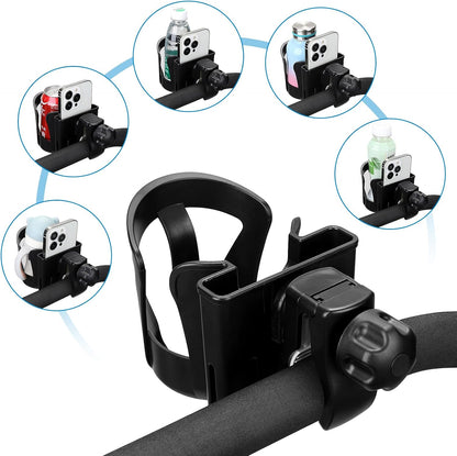 Walker Cup Holder with Phone Holder, Wheelchair Cup Holder, Cup Phone Holder for Walker, Wheelchair, Rollator, Mobility Scooter