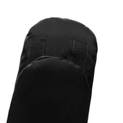 2X Stroller Gloves Universal Stroller Mittens Thick Hand Warmer Hand Muffs Waterproof Portable for Carriage Pushchair Bike, Black
