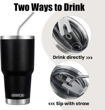 D·S 30 oz Navy Tumbler Double Wall Vacuum Insulated Travel Coffee Mug | Double Wall Vacuum Suit Cold and Hot Drink Fits in standard car cup holders With Splash-Proof Lid