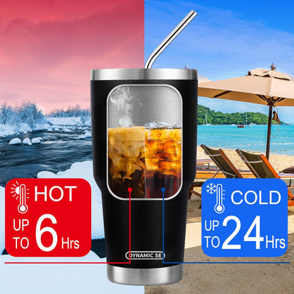 D·S 30 oz Navy Tumbler Double Wall Vacuum Insulated Travel Coffee Mug | Double Wall Vacuum Suit Cold and Hot Drink Fits in standard car cup holders With Splash-Proof Lid