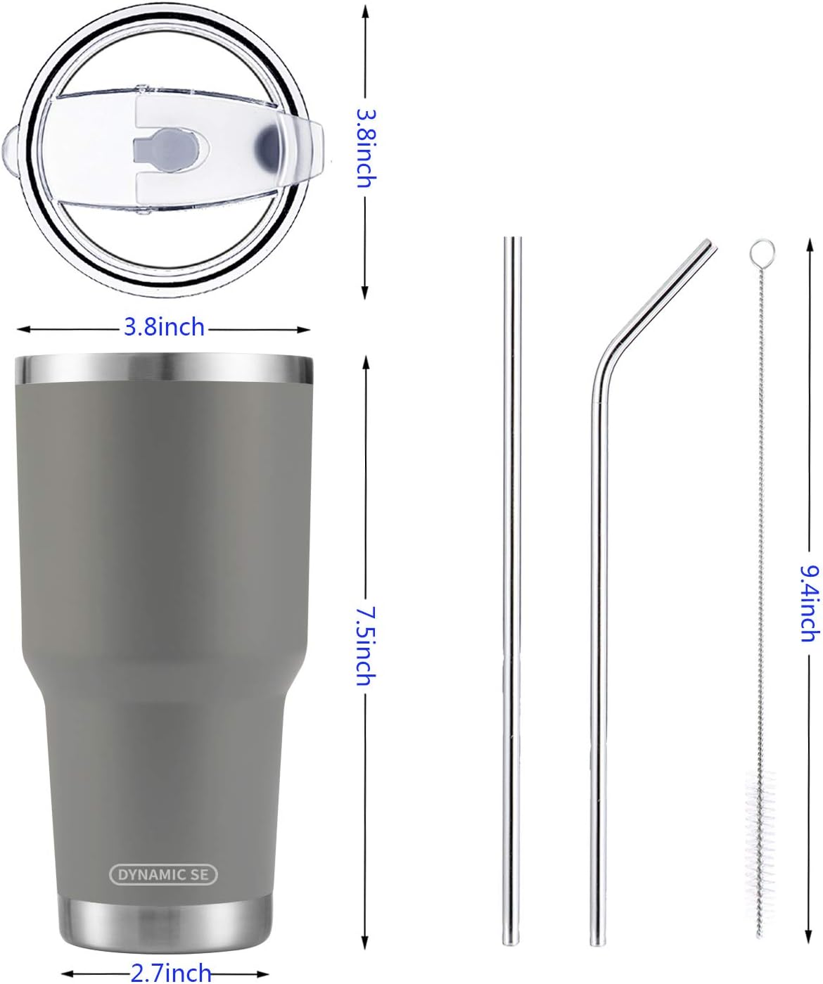D·S 30 oz Navy Tumbler Double Wall Vacuum Insulated Travel Coffee Mug | Double Wall Vacuum Suit Cold and Hot Drink Fits in standard car cup holders With Splash-Proof Lid