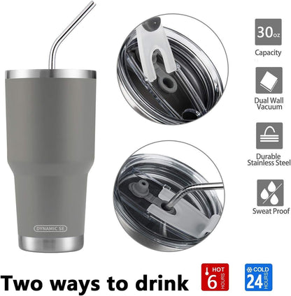 D·S 30 oz Navy Tumbler Double Wall Vacuum Insulated Travel Coffee Mug | Double Wall Vacuum Suit Cold and Hot Drink Fits in standard car cup holders With Splash-Proof Lid