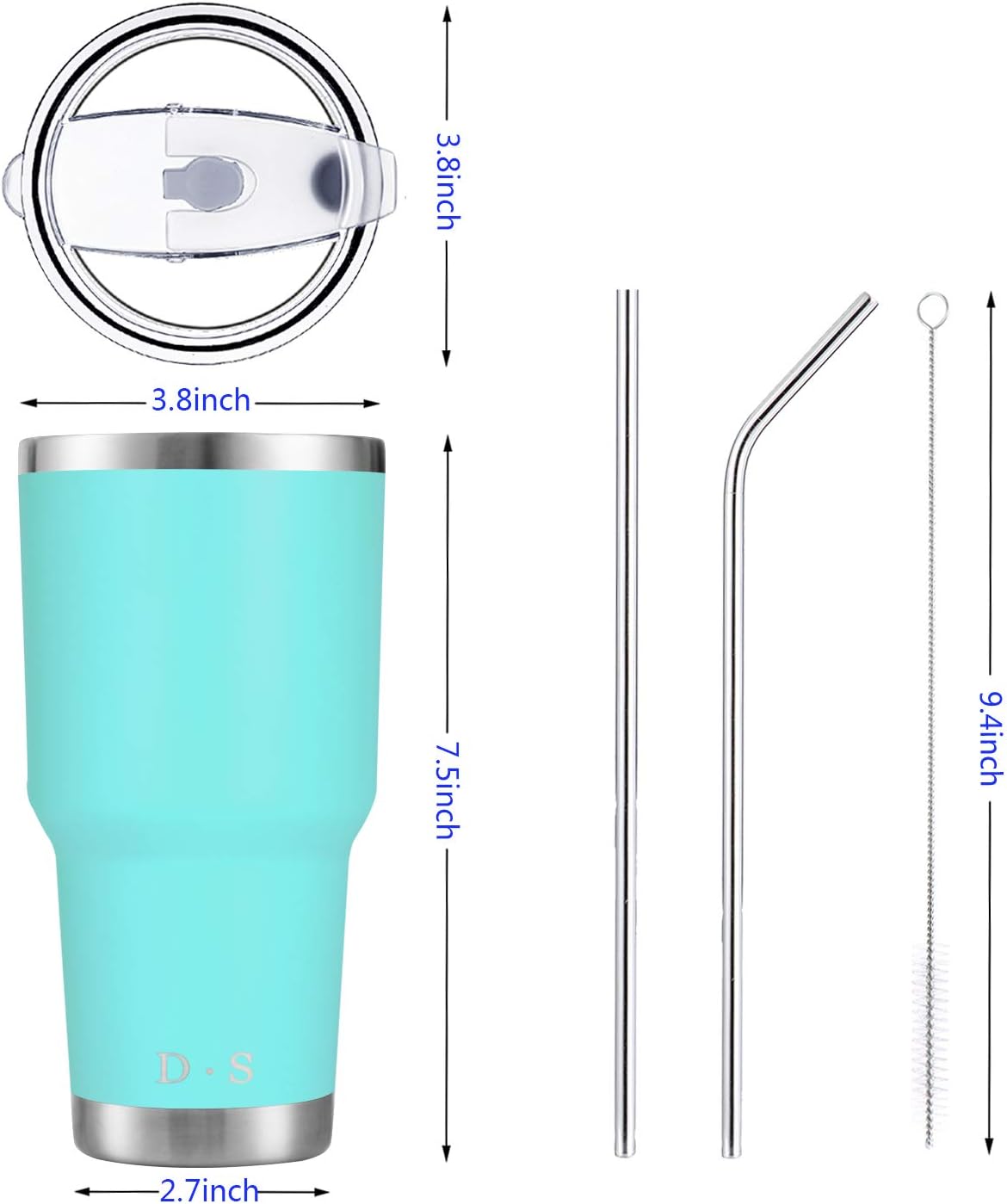 D·S 30 oz Navy Tumbler Double Wall Vacuum Insulated Travel Coffee Mug | Double Wall Vacuum Suit Cold and Hot Drink Fits in standard car cup holders With Splash-Proof Lid
