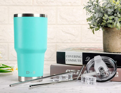 D·S 30 oz Navy Tumbler Double Wall Vacuum Insulated Travel Coffee Mug | Double Wall Vacuum Suit Cold and Hot Drink Fits in standard car cup holders With Splash-Proof Lid