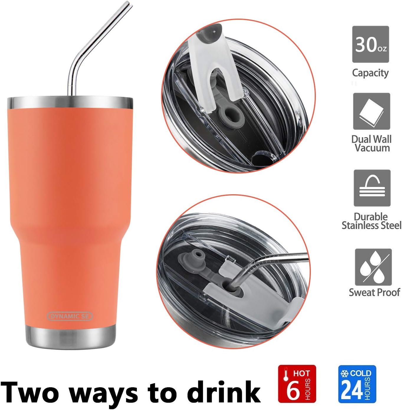 D·S 30 oz Navy Tumbler Double Wall Vacuum Insulated Travel Coffee Mug | Double Wall Vacuum Suit Cold and Hot Drink Fits in standard car cup holders With Splash-Proof Lid