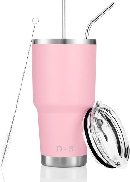 D·S 30 oz Navy Tumbler Double Wall Vacuum Insulated Travel Coffee Mug | Double Wall Vacuum Suit Cold and Hot Drink Fits in standard car cup holders With Splash-Proof Lid