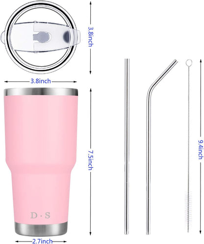 D·S 30 oz Navy Tumbler Double Wall Vacuum Insulated Travel Coffee Mug | Double Wall Vacuum Suit Cold and Hot Drink Fits in standard car cup holders With Splash-Proof Lid