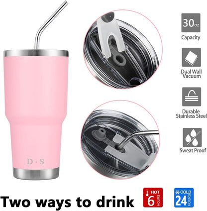 D·S 30 oz Navy Tumbler Double Wall Vacuum Insulated Travel Coffee Mug | Double Wall Vacuum Suit Cold and Hot Drink Fits in standard car cup holders With Splash-Proof Lid