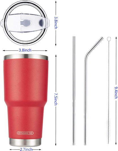 D·S 30 oz Navy Tumbler Double Wall Vacuum Insulated Travel Coffee Mug | Double Wall Vacuum Suit Cold and Hot Drink Fits in standard car cup holders With Splash-Proof Lid