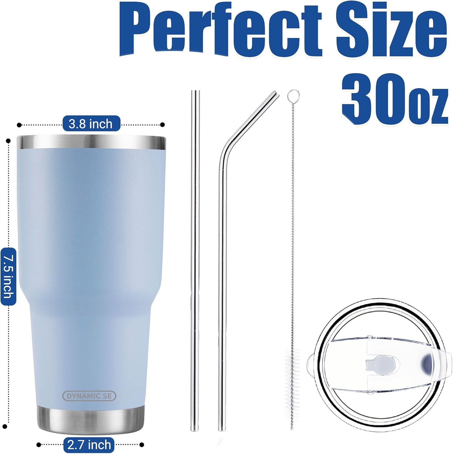 D·S 30 oz Navy Tumbler Double Wall Vacuum Insulated Travel Coffee Mug | Double Wall Vacuum Suit Cold and Hot Drink Fits in standard car cup holders With Splash-Proof Lid