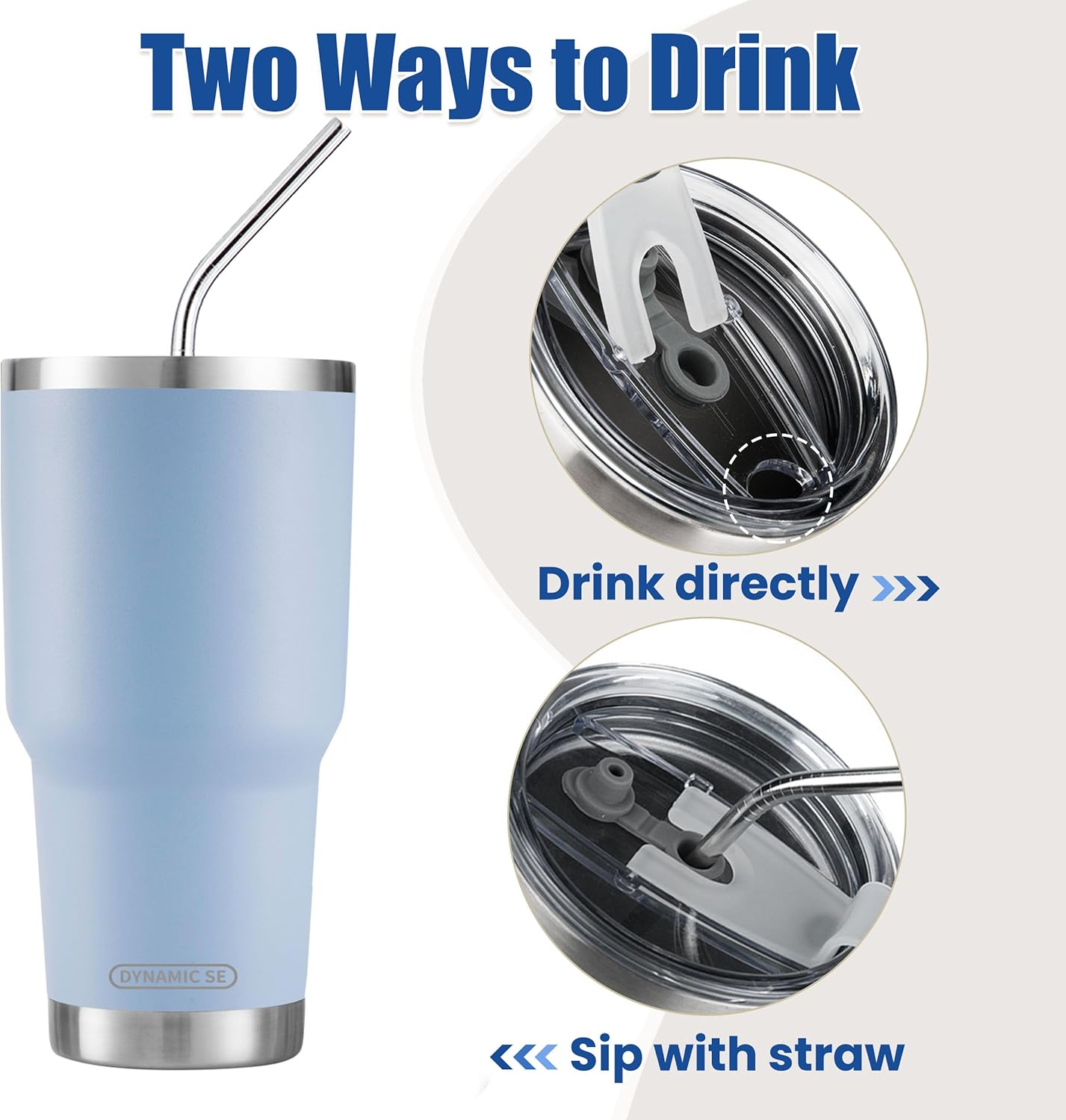 D·S 30 oz Navy Tumbler Double Wall Vacuum Insulated Travel Coffee Mug | Double Wall Vacuum Suit Cold and Hot Drink Fits in standard car cup holders With Splash-Proof Lid