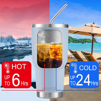 D·S 30 oz Navy Tumbler Double Wall Vacuum Insulated Travel Coffee Mug | Double Wall Vacuum Suit Cold and Hot Drink Fits in standard car cup holders With Splash-Proof Lid